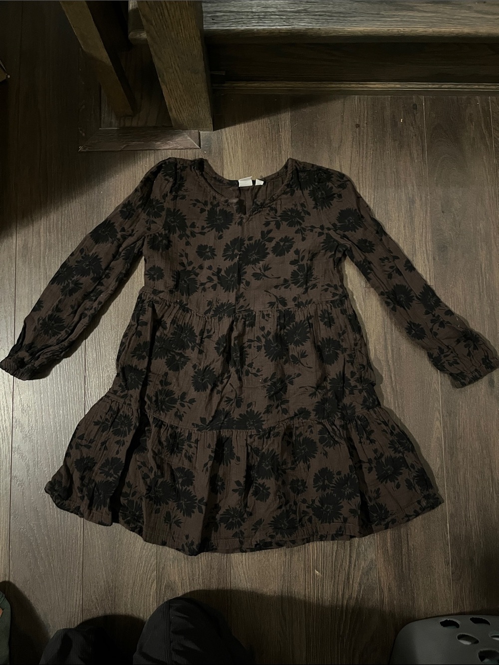 GAP Brown Dress with Black Floral Print